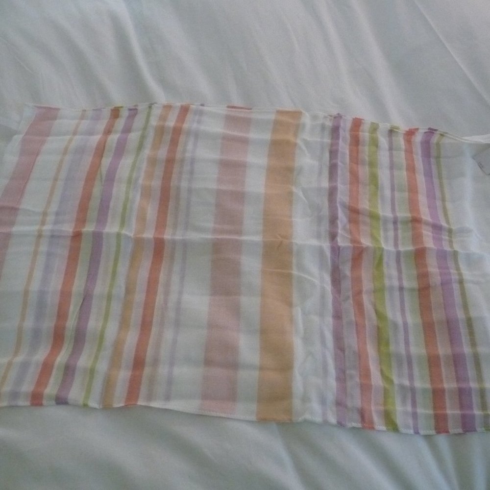 NWT J JILL PASTEL STRIPE INFINITY SCARF - SHRIMP